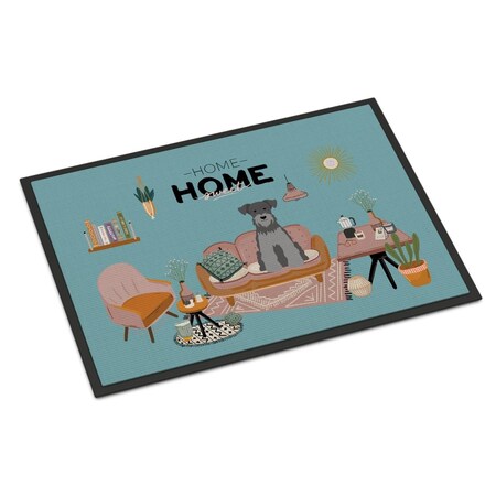 Carolines Treasures 18 x 27 in. Black Silver Miniature Schnauzer Sweet Home Indoor or Outdoor Mat CK7897MAT